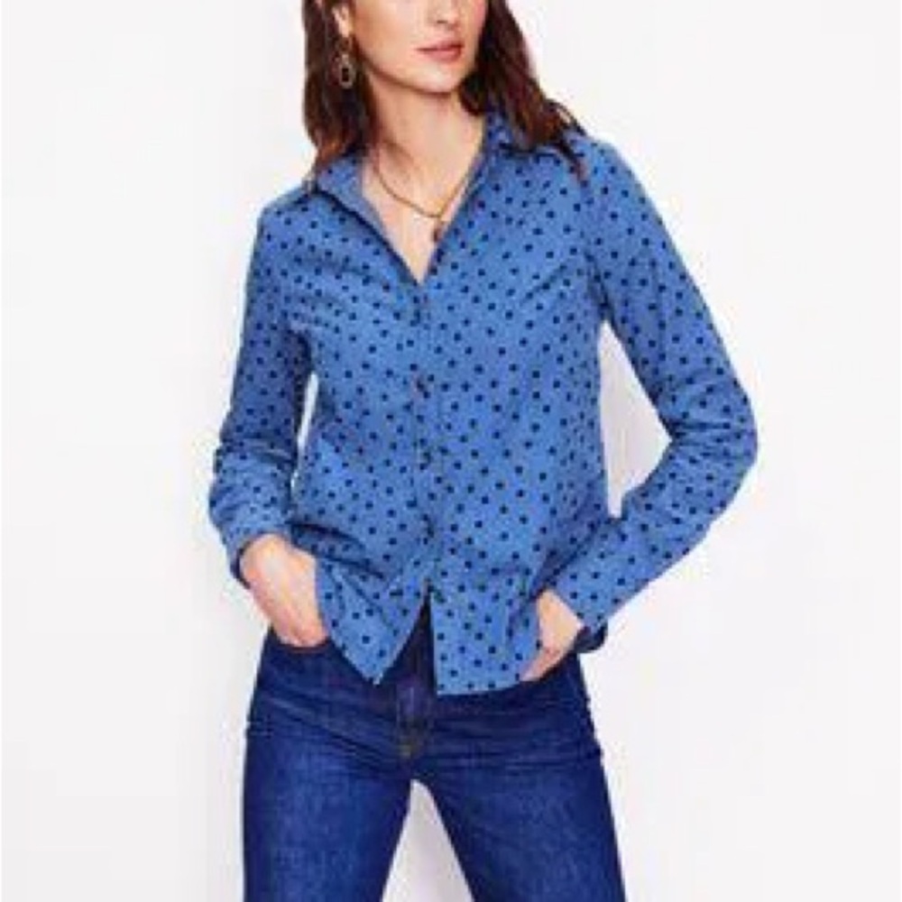 Boden Blue Dot Button-Down Shirt